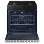 Samsung Bespoke 30-in 5 burners 6-cu ft Air Fry Convection Oven Slide-In Natural Gas Range ( White Glass )