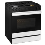 Samsung Bespoke 30-in 5 burners 6-cu ft Air Fry Convection Oven Slide-In Natural Gas Range ( White Glass )