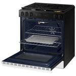 Samsung Bespoke 30-in 5 burners 6-cu ft Air Fry Convection Oven Slide-In Natural Gas Range ( White Glass )