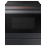 Samsung Bespoke 6.3 cu. ft. Smart Slide-In Induction Range with Ambient Edge Lighting & Air Sous Vide in Matte Black Steel