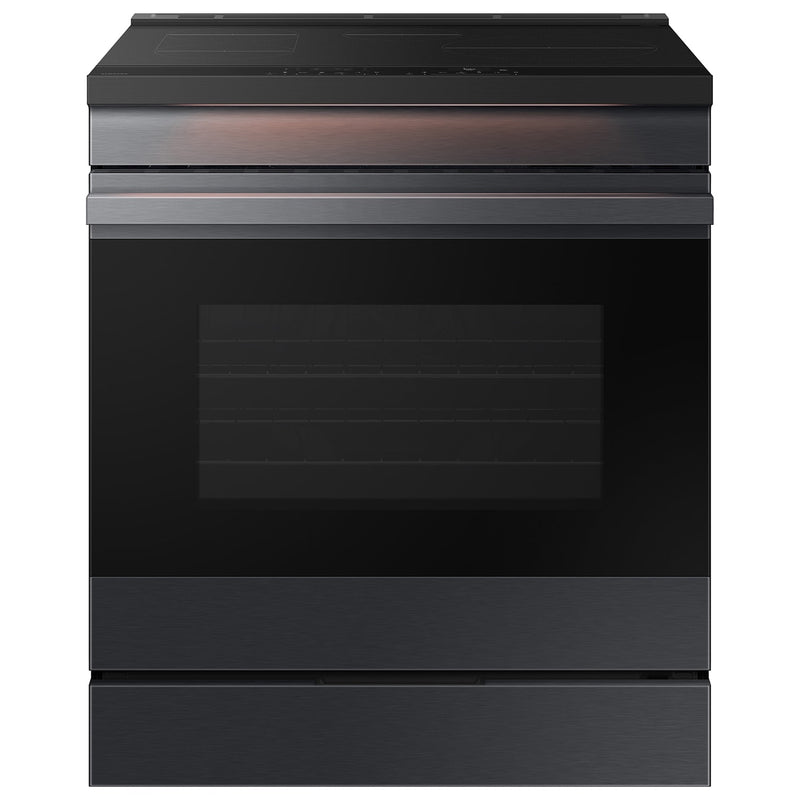 Samsung Bespoke 6.3 cu. ft. Smart Slide-In Induction Range with Ambient Edge Lighting & Air Sous Vide in Matte Black Steel