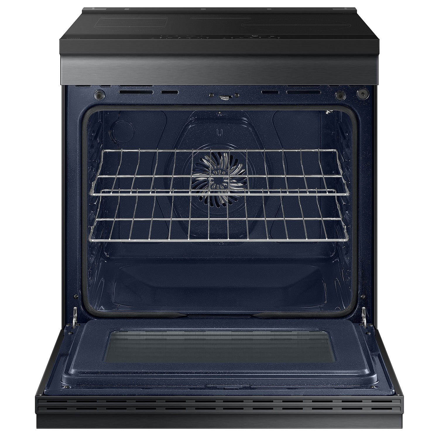 Samsung Bespoke 6.3 cu. ft. Smart Slide-In Induction Range with Ambient Edge Lighting & Air Sous Vide in Matte Black Steel
