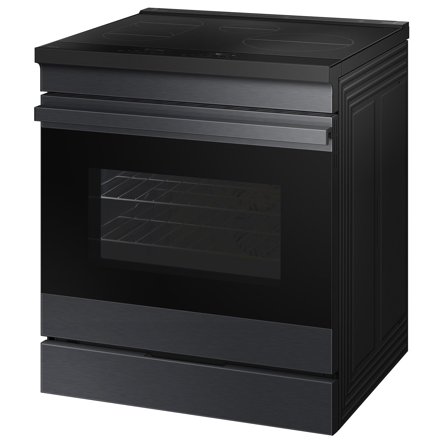 Samsung Bespoke 6.3 cu. ft. Smart Slide-In Induction Range with Ambient Edge Lighting & Air Sous Vide in Matte Black Steel