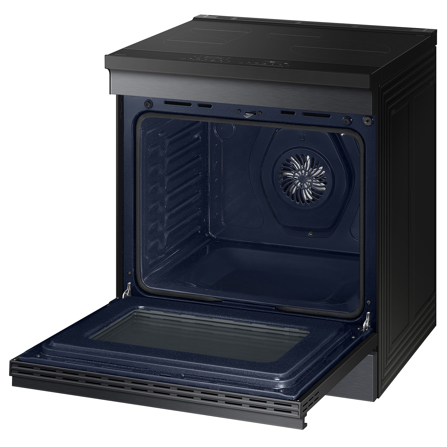 Samsung Bespoke 6.3 cu. ft. Smart Slide-In Induction Range with Ambient Edge Lighting & Air Sous Vide in Matte Black Steel