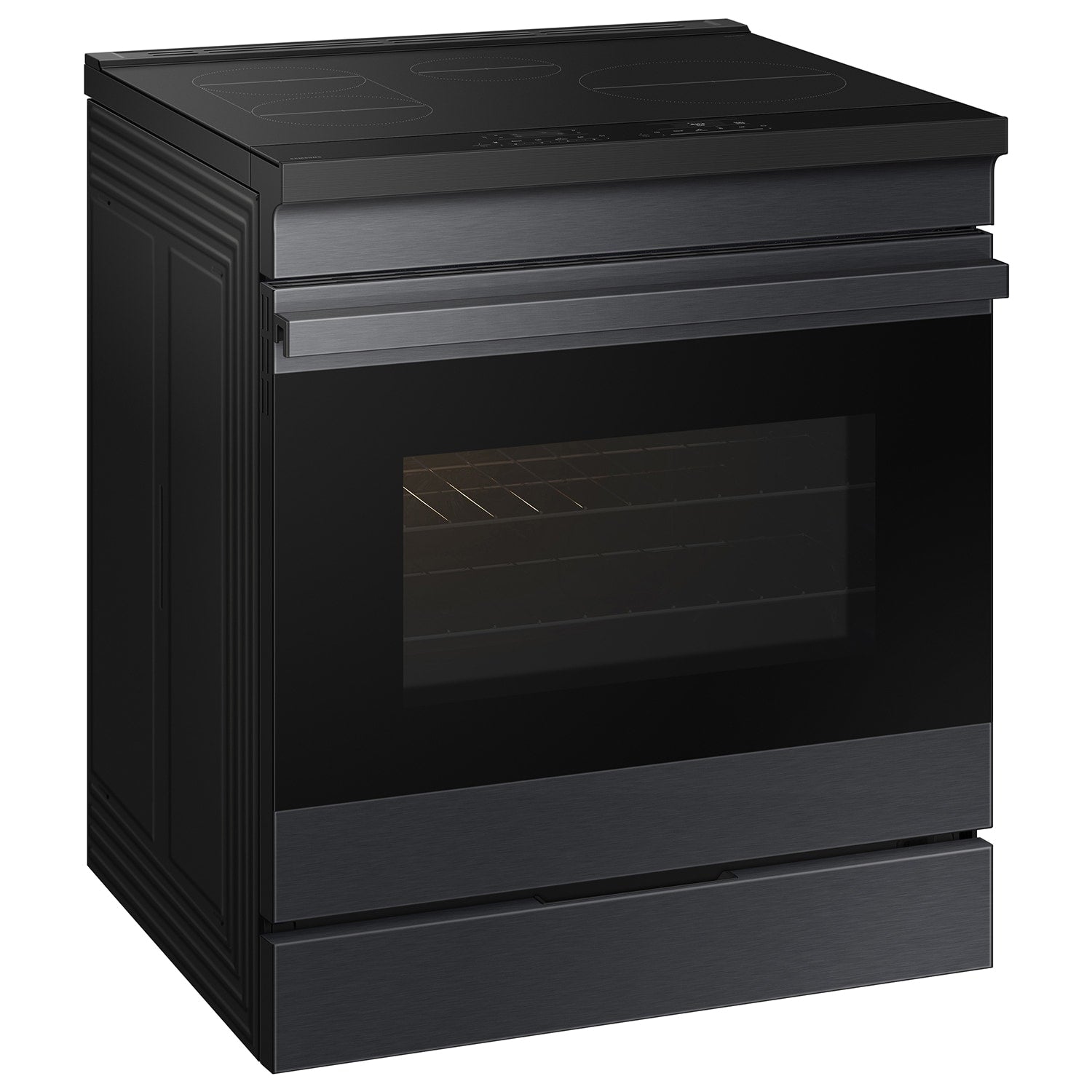 Samsung Bespoke 6.3 cu. ft. Smart Slide-In Induction Range with Ambient Edge Lighting & Air Sous Vide in Matte Black Steel