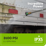 Greenworks Industrial Grade 3100-PSI 2.1-GPM Cold Water Electric Pressure washer with 5 Spray Tips