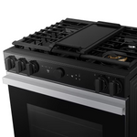 Samsung Bespoke 30-in 5 burners 6-cu ft Air Fry Convection Oven Slide-In Natural Gas Range ( Stainless Steel ), NSG6DG8500SR/AA *BE, MSRP: $2,099.00, FINAL PRICE: $899.99 + TAX