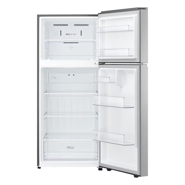 LG 17.5-cu ft Standard-Depth 28-in Wide Top-Freezer Refrigerator ( PrintProof Stainless Steel ) Garage Ready ENERGY STAR Certified
