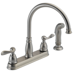 Delta Windemere Two Handle Kitchen Faucet in Stainless Steel, 21996LF-SS, MRSP: $213.45, FINAL PRICE: $44.99 + TAX