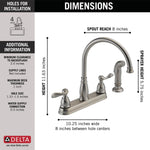 Delta Windemere Two Handle Kitchen Faucet in Stainless Steel, 21996LF-SS, MRSP: $213.45, FINAL PRICE: $44.99 + TAX