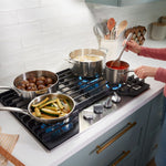 Whirlpool 36-in 5 burners Stainless steel Gas Cooktop