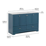 Diamond NOW Cassidy 48-in Admiral Blue Single Sink Bathroom Vanity with White Cultured Marble Top (Fully Assembled)