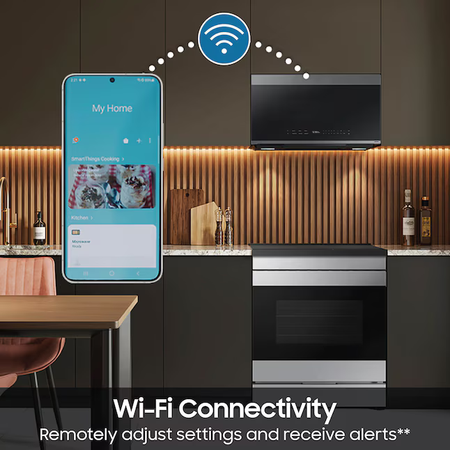 Samsung Bespoke 2.1-cu ft 400-CFM Over-the-Range Microwave with Sensor Cooking (Stainless Steel), ME21DG6700SR *BG, MSRP: $579.00, FINAL PRICE: $279.99 + TAX