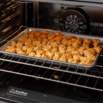 GE EasyWash Oven Tray 30-in Glass Top 5 burners 5.3-cu ft Air Fry Convection Oven Freestanding Electric Range ( Stainless Steel )