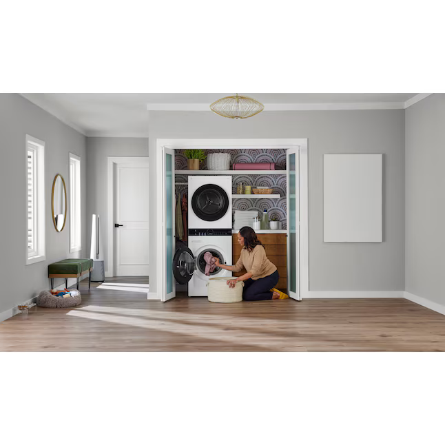 LG 24-in Compact Ventless Heat Pump Washtower Stacked Laundry Center with 2.4-cu ft Front load Washer and Electric 4.2-cu ft Dryer