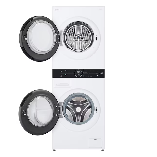 LG 24-in Compact Ventless Heat Pump Washtower Stacked Laundry Center with 2.4-cu ft Front load Washer and Electric 4.2-cu ft Dryer