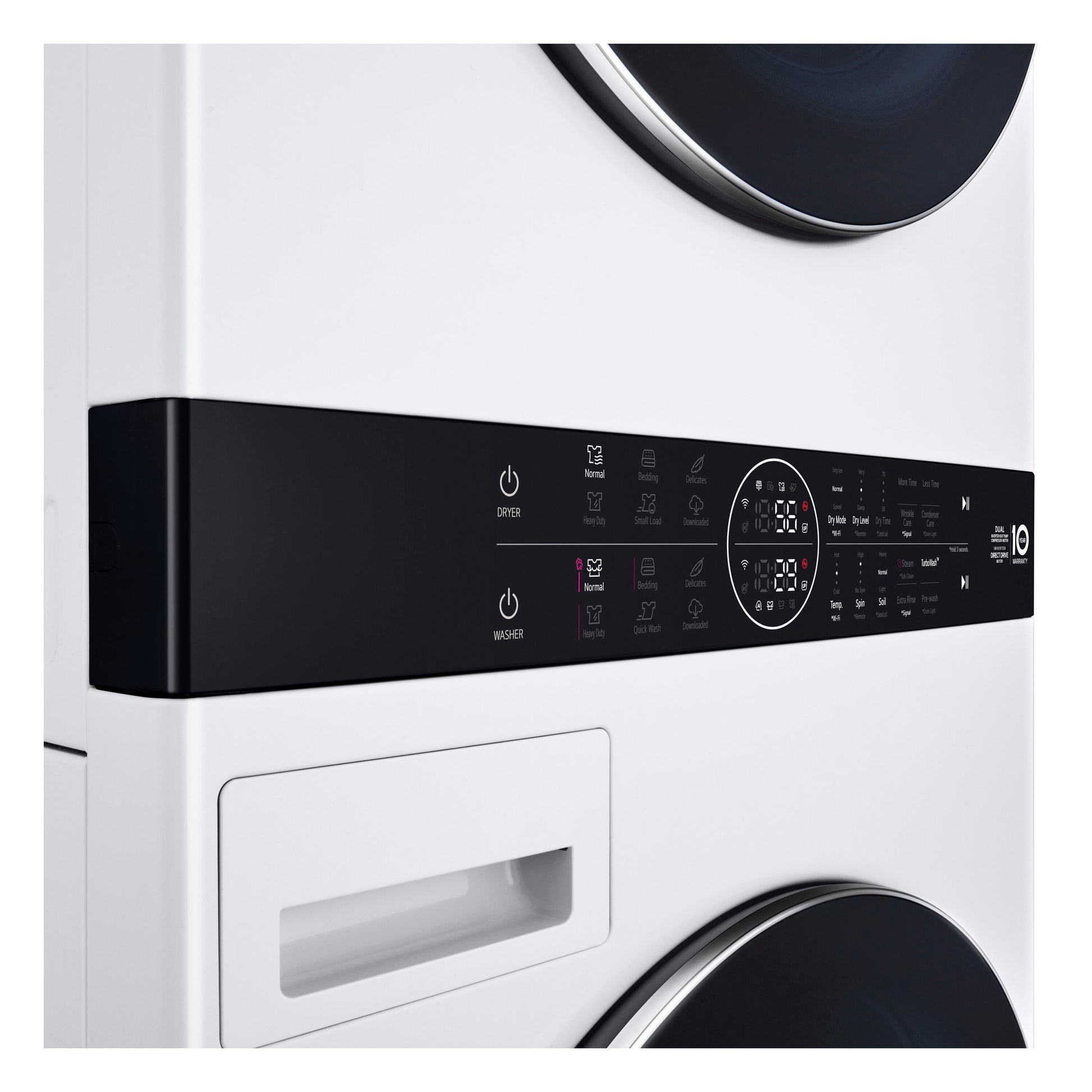 LG Ventless Heat Pump Washtower Electric Stacked Laundry Center with 5-cu ft Front load Washer and 7.8-cu ft Dryer ( White )