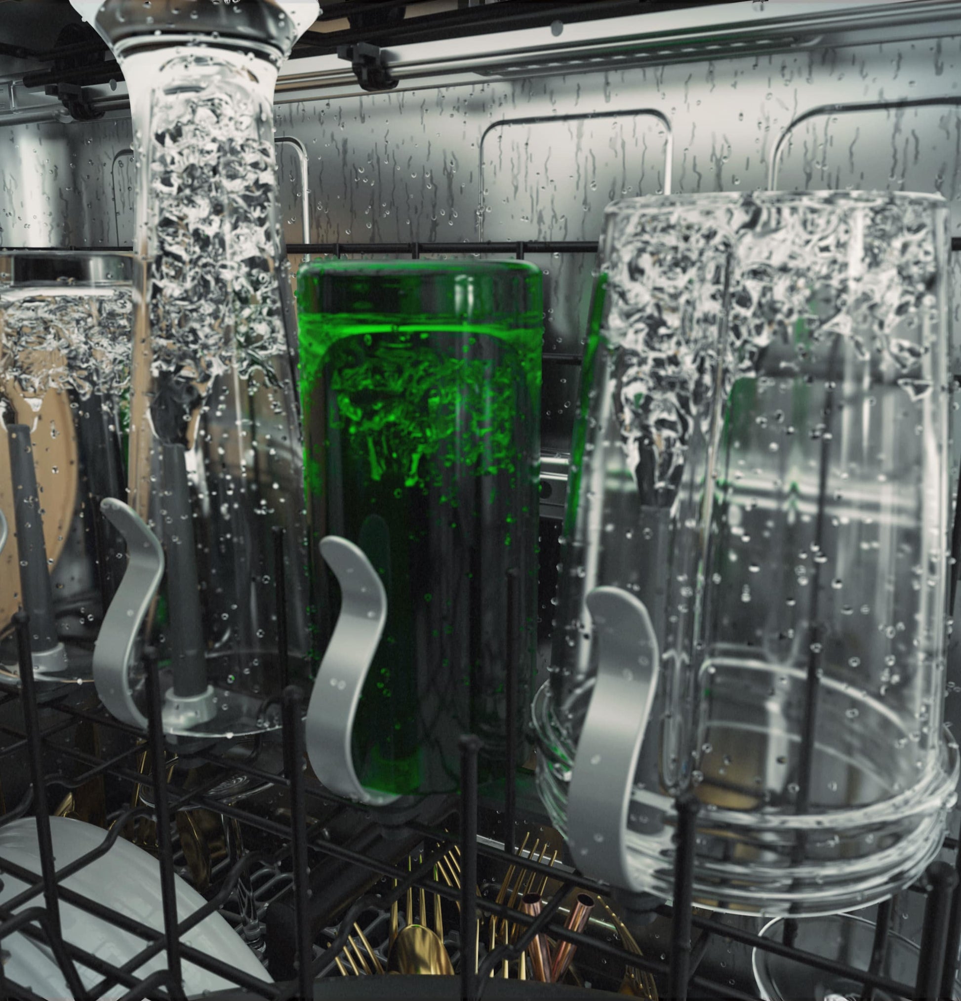 Cafe 24-in Top Control Built-in Dishwasher ( Stainless Steel with Brushed Stainless Handles ) With Third Rack,
