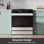 Samsung Bespoke 30-in 5 burners 6-cu ft Air Fry Convection Oven Slide-In Natural Gas Range ( White Glass )