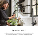 Moen Joric Matte Black Single Handle Deck-mount Pull-down Kitchen Faucet with Sprayer (Includes Deck Plate)