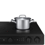 Samsung 30-in Glass Top 5 burners 6.3-cu ft Air Fry Convection Oven Slide-In Electric Range ( Stainless Steel )
