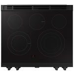 Samsung 30-in Glass Top 5 burners 6.3-cu ft Air Fry Convection Oven Slide-In Electric Range ( Stainless Steel )