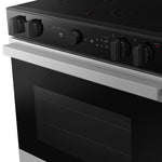 Samsung 30-in Glass Top 5 burners 6.3-cu ft Air Fry Convection Oven Slide-In Electric Range ( Stainless Steel )