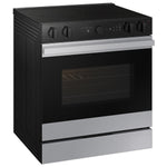 Samsung 30-in Glass Top 5 burners 6.3-cu ft Air Fry Convection Oven Slide-In Electric Range ( Stainless Steel )