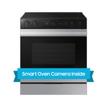 Samsung Bespoke 30-in Glass Top 5 burners 6.3-cu ft Air Fry Convection Oven Slide-In Electric Range ( Stainless steel )