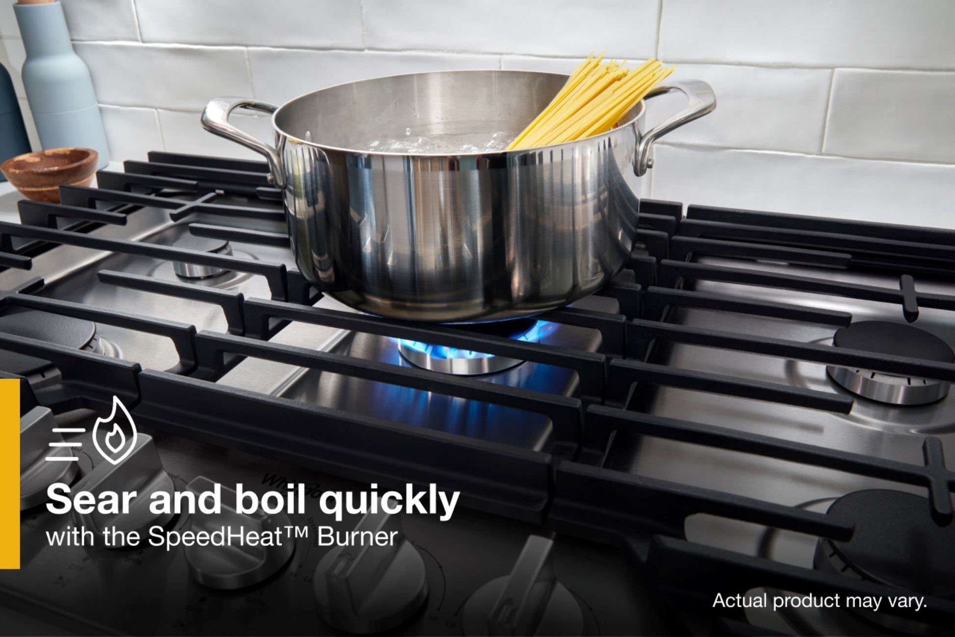 Whirlpool 36-in 5 burners Stainless steel Gas Cooktop