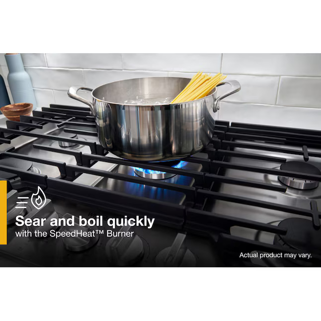 Whirlpool 36-in 5 burners Stainless Steel Gas Cooktop, WCGK7036PS/00 *JR2510, Retail: $1,449.00, FINAL PRICE: $699.99 + TAX