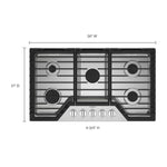 Whirlpool 36-in 5 burners Stainless steel Gas Cooktop