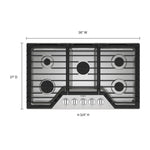 Whirlpool 36-in 5 burners Stainless steel Gas Cooktop