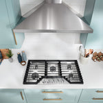 Whirlpool 36-in 5 burners Stainless steel Gas Cooktop