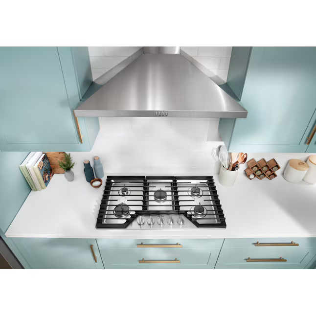 Whirlpool 36-in 5 burners Stainless Steel Gas Cooktop, WCGK5036PS/00, Retail: $1,249.00, FINAL PRICE: $579.99 + TAX