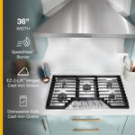 Whirlpool 36-in 5 burners Stainless steel Gas Cooktop