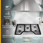 Whirlpool 36-in 5 burners Stainless Steel Gas Cooktop, WCGK5036PS/00, Retail: $1,249.00, FINAL PRICE: $579.99 + TAX