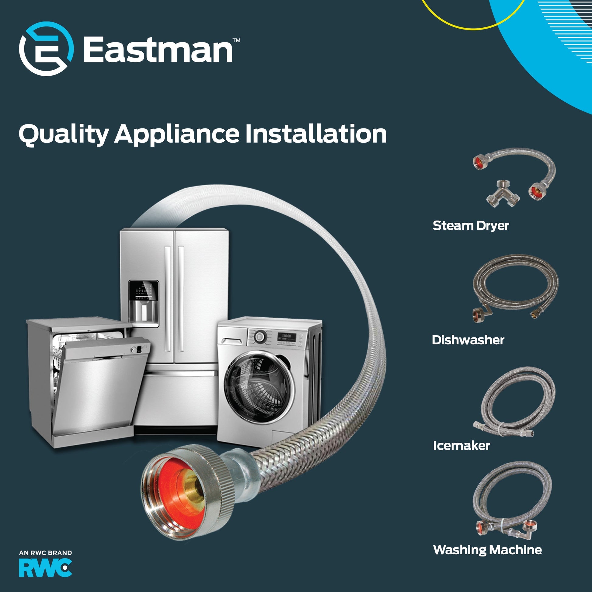 EASTMAN 10-ft 1/4 -in Compression Inlet x 1/4 -in Compression Outlet Stainless steel Ice maker