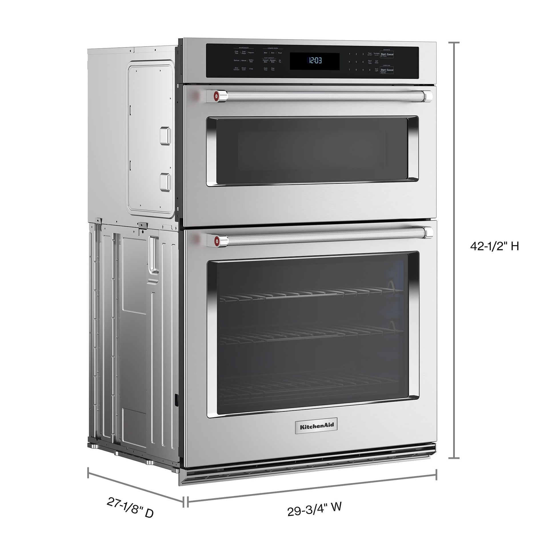 KitchenAid 30-in Self-cleaning Air Fry Microwave Wall Oven Combo (Stainless Steel), KOEC530PSS, Retail: $4,699.00
