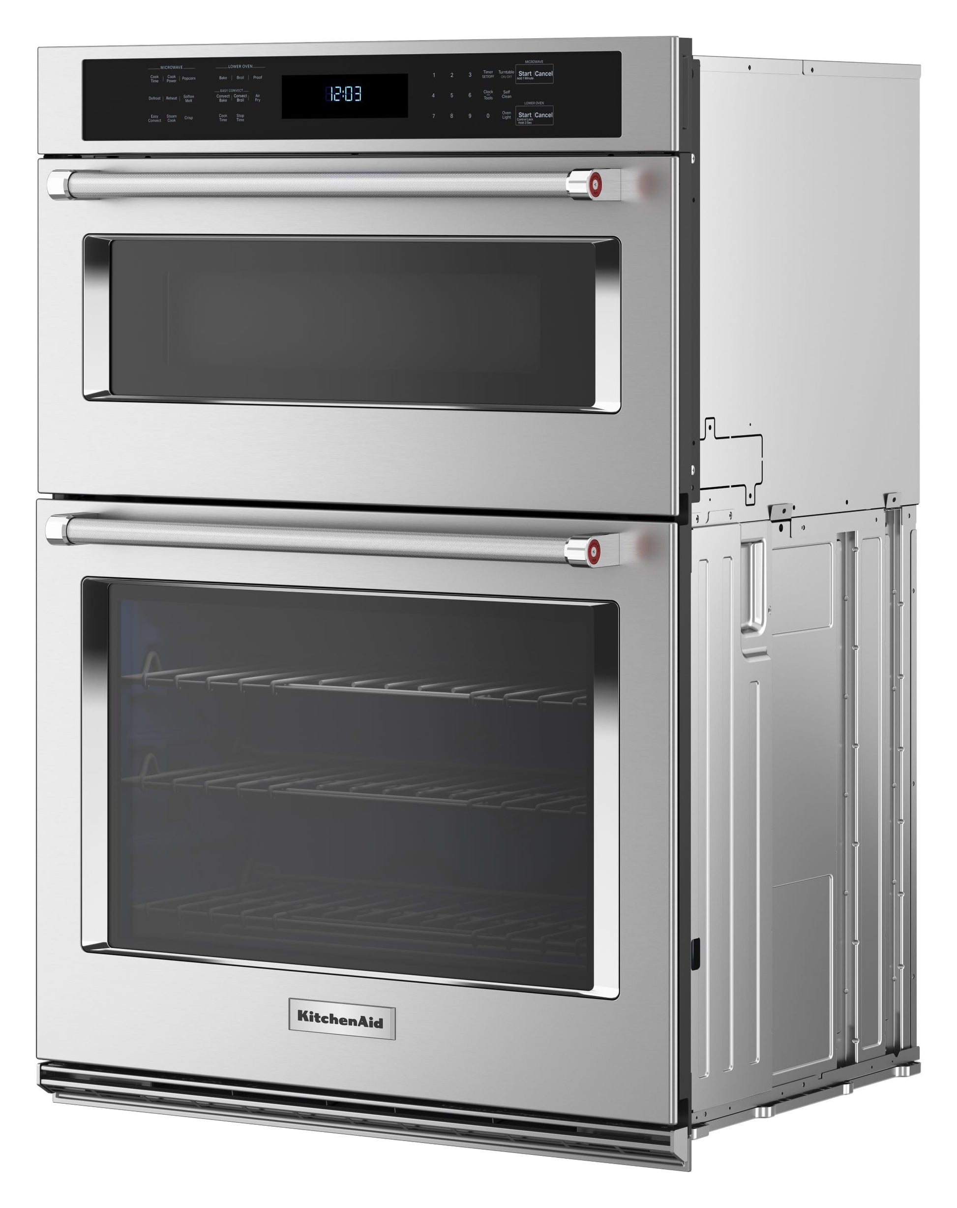 KitchenAid 30-in Self-cleaning Air Fry Microwave Wall Oven Combo (Stainless Steel), KOEC530PSS, Retail: $4,699.00