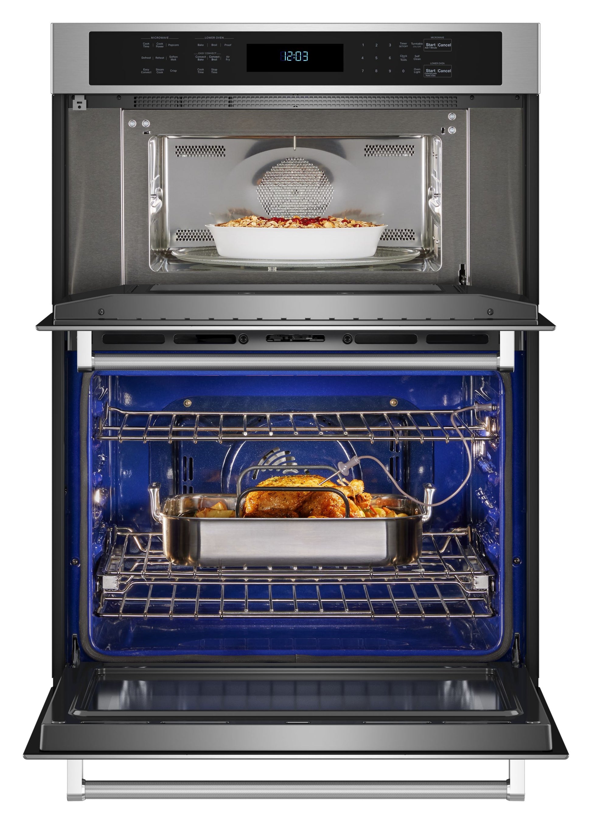 KitchenAid 30-in Self-cleaning Air Fry Microwave Wall Oven Combo (Stainless Steel), KOEC530PSS, Retail: $4,699.00