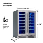 Zephyr Presrv 24-in W 42 -Bottles Stainless Steel Dual Zone Cooling Built-in/Freestanding Indoor Wine Cooler