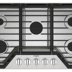 Whirlpool 36-in 5 burners Stainless steel Gas Cooktop