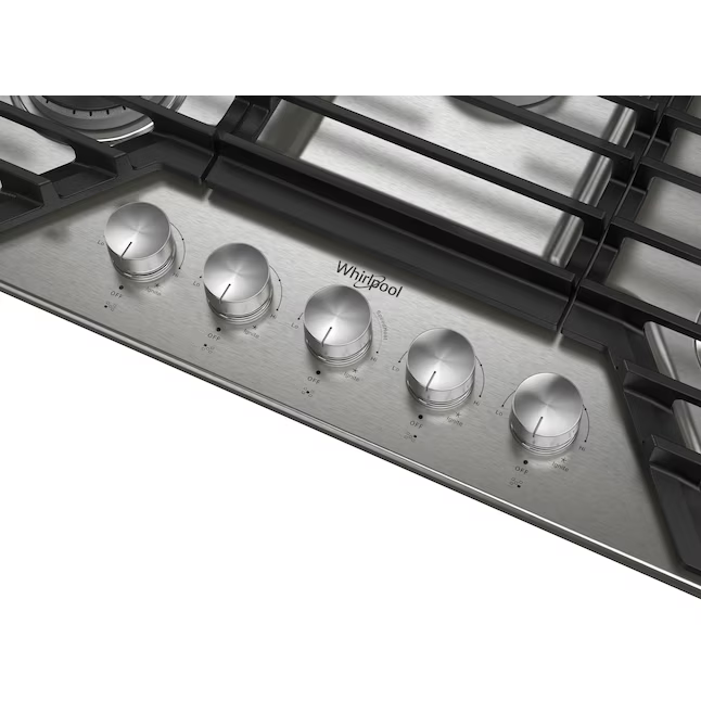 Whirlpool 36-in 5 burners Stainless Steel Gas Cooktop, WCGK7036PS/00 *JR2510, Retail: $1,449.00, FINAL PRICE: $699.99 + TAX