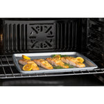 GE 27 inch Double Electric Wall Oven with Air Fry Self + Steam Cleaning ( Black )