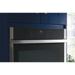 GE 27 inch Double Electric Wall Oven with Air Fry Self + Steam Cleaning ( Black )