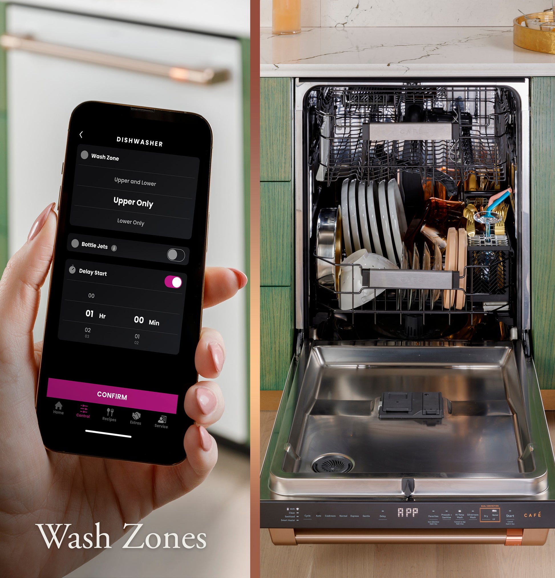 Cafe 24-in Top Control Built-in Dishwasher ( Stainless Steel with Brushed Stainless Handles ) With Third Rack,