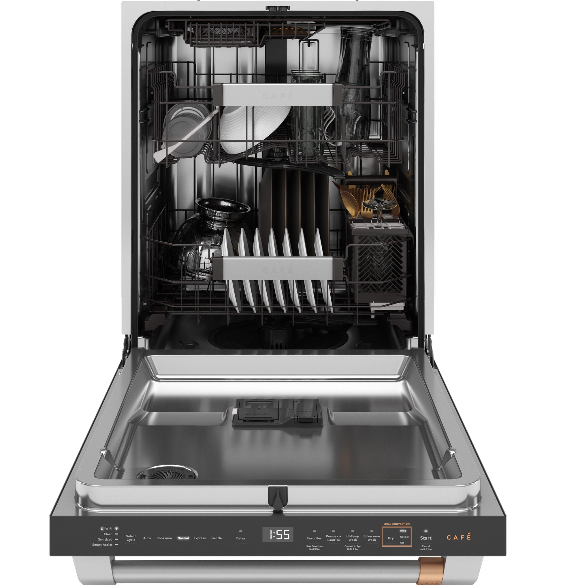 Cafe 24-in Top Control Built-in Dishwasher ( Stainless Steel with Brushed Stainless Handles ) With Third Rack,