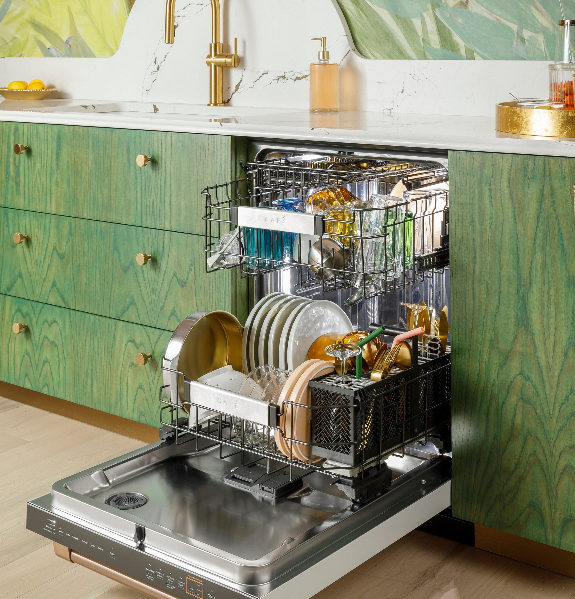 Cafe 24-in Top Control Built-in Dishwasher ( Stainless Steel with Brushed Stainless Handles ) With Third Rack,