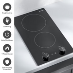 XKITCHEN 12-in 2 burners Smooth Surface Black Electric Cooktop, IDKT2B902 *JR2511, [FB303], Retail: $119.00, FINAL PRICE: $59.99 + TAX